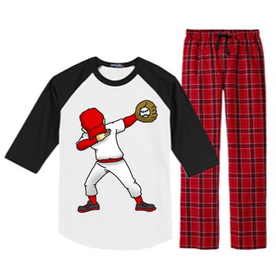 Dabbing Baseball Player Raglan Sleeve Pajama Set