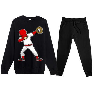 Dabbing Baseball Player Premium Crewneck Sweatsuit Set