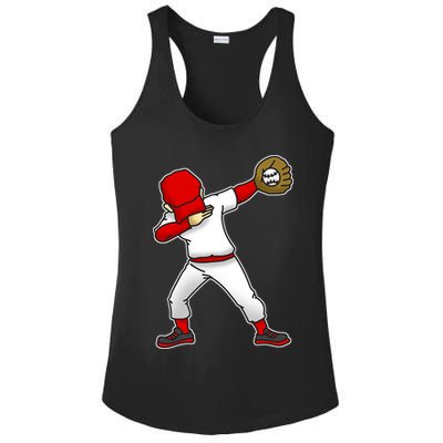 Dabbing Baseball Player Ladies PosiCharge Competitor Racerback Tank
