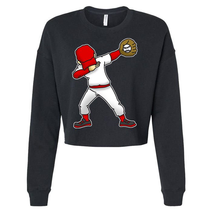 Dabbing Baseball Player Cropped Pullover Crew