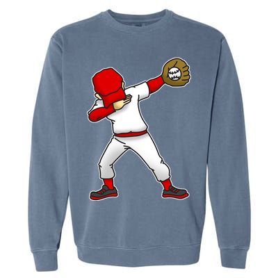 Dabbing Baseball Player Garment-Dyed Sweatshirt