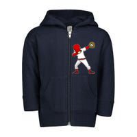 Dabbing Baseball Player Toddler Zip Fleece Hoodie