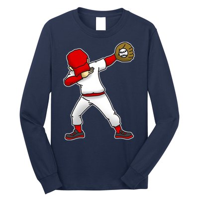 Dabbing Baseball Player Long Sleeve Shirt