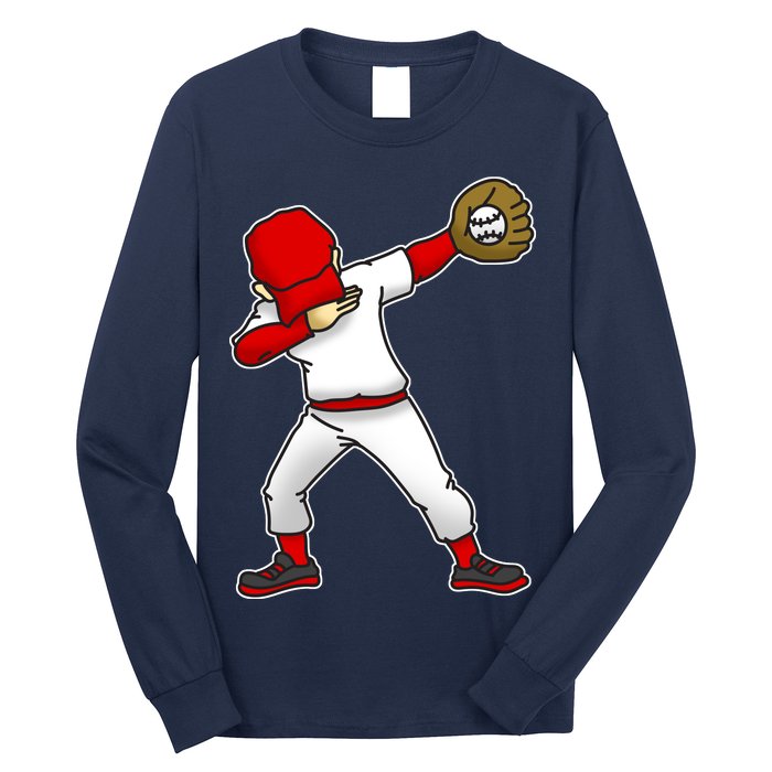 Dabbing Baseball Player Long Sleeve Shirt