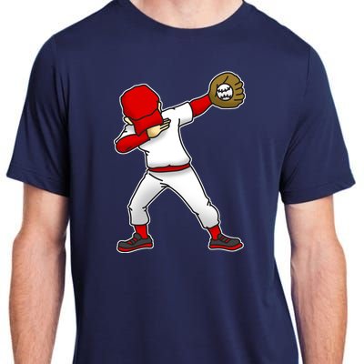 Dabbing Baseball Player Adult ChromaSoft Performance T-Shirt