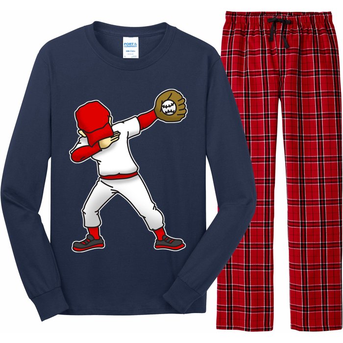 Dabbing Baseball Player Long Sleeve Pajama Set