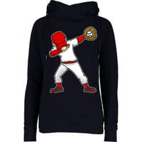 Dabbing Baseball Player Womens Funnel Neck Pullover Hood