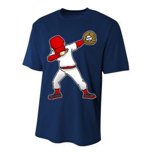 Dabbing Baseball Player Performance Sprint T-Shirt