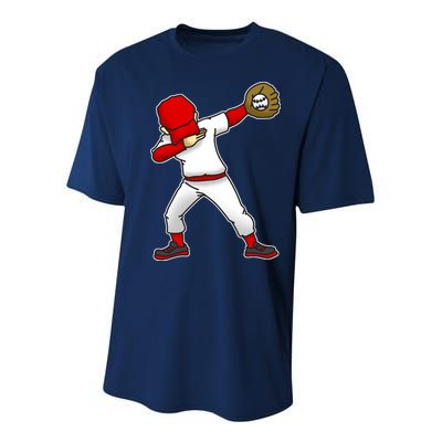 Dabbing Baseball Player Youth Performance Sprint T-Shirt