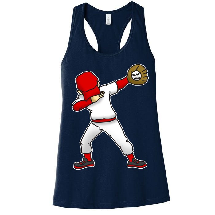 Dabbing Baseball Player Women's Racerback Tank