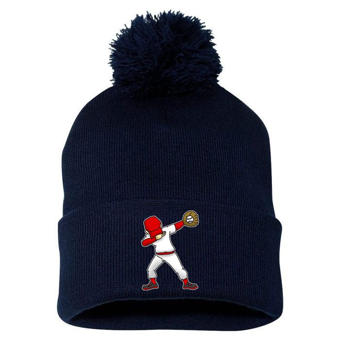 Dabbing Baseball Player Pom Pom 12in Knit Beanie