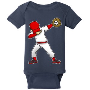 Dabbing Baseball Player Baby Bodysuit