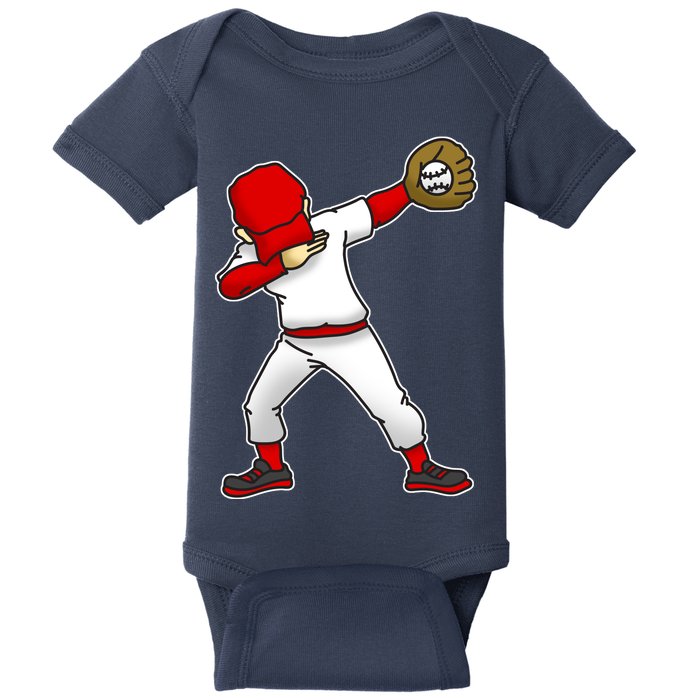 Dabbing Baseball Player Baby Bodysuit