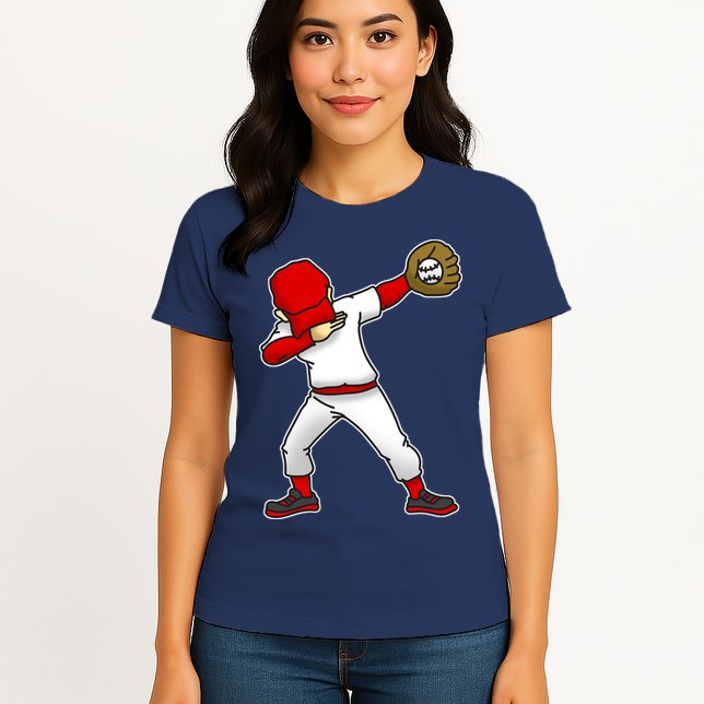 Dabbing Baseball Player Womens T-Shirt