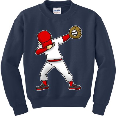Dabbing Baseball Player Kids Sweatshirt