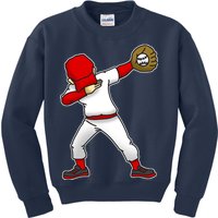 Dabbing Baseball Player Kids Sweatshirt