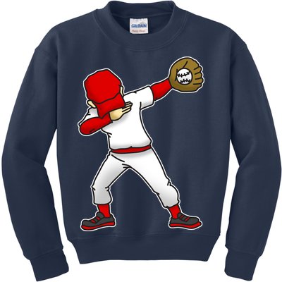 Dabbing Baseball Player Kids Sweatshirt