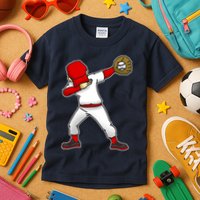 Dabbing Baseball Player Kids T-Shirt