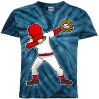 Dabbing Baseball Player Kids Tie-Dye T-Shirt