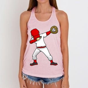 Dabbing Baseball Player Women's Knotted Racerback Tank