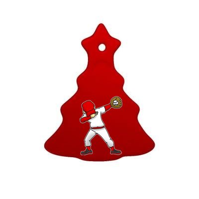 Dabbing Baseball Player Ceramic Tree Ornament