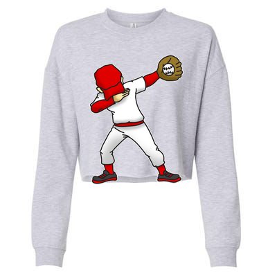 Dabbing Baseball Player Cropped Pullover Crew