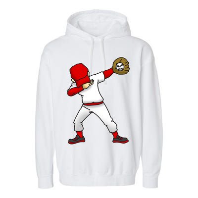 Dabbing Baseball Player Garment-Dyed Fleece Hoodie