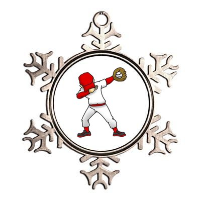 Dabbing Baseball Player Metallic Star Ornament