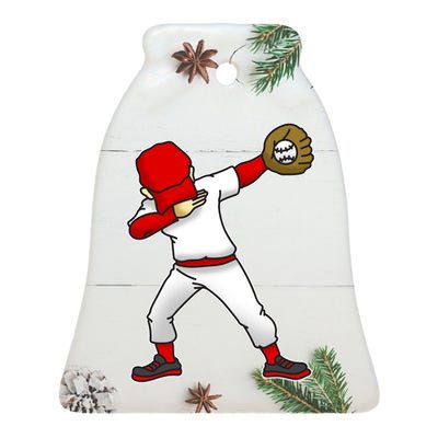 Dabbing Baseball Player Ceramic Bell Ornament