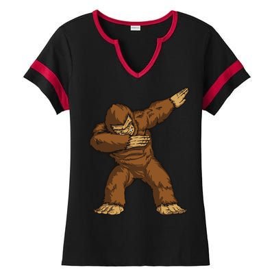 Dabbing Bigfoot Ladies Halftime Notch Neck Tee