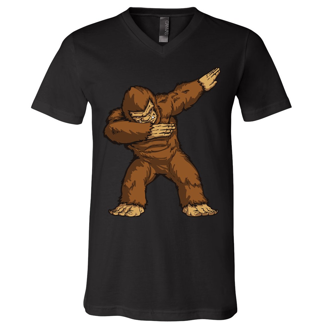 Dabbing Bigfoot V-Neck T-Shirt