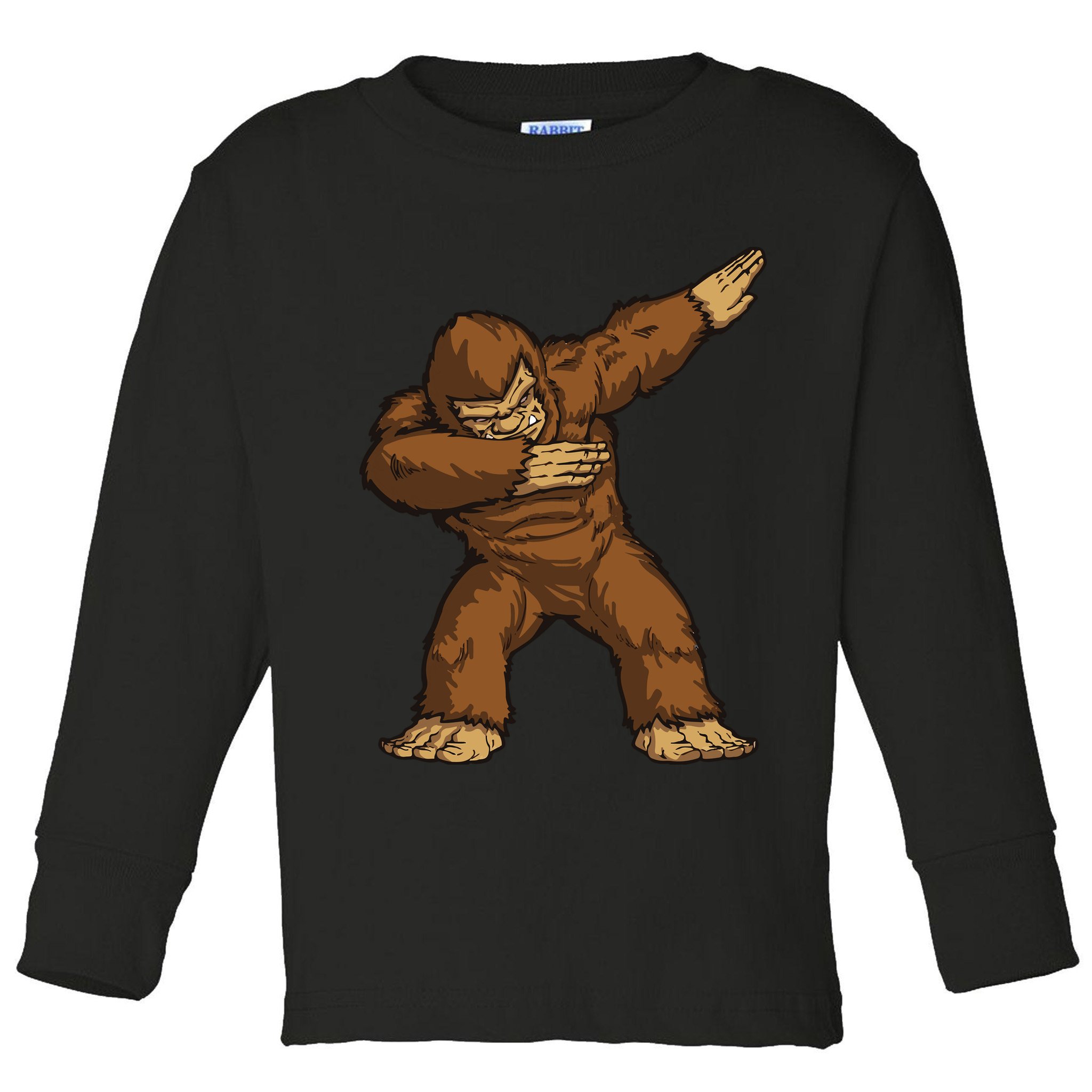 Dabbing Bigfoot Toddler Long Sleeve Shirt
