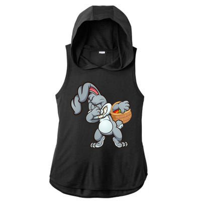 Dabbing Bunny Ladies PosiCharge Tri-Blend Wicking Draft Hoodie Tank