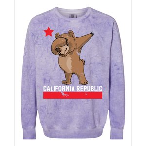 Dabbing California Republic Bear Colorblast Crewneck Sweatshirt