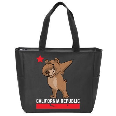 Dabbing California Republic Bear Zip Tote Bag