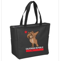 Dabbing California Republic Bear Zip Tote Bag