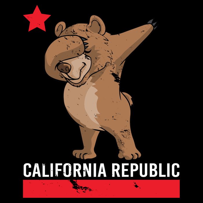 Dabbing California Republic Bear Zip Tote Bag