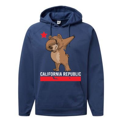 Dabbing California Republic Bear Performance Fleece Hoodie