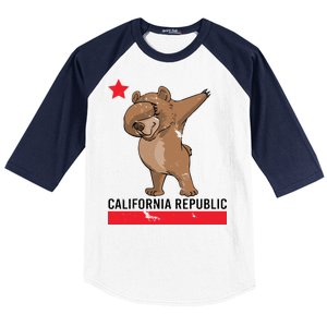 Dabbing California Republic Bear Baseball Sleeve Shirt