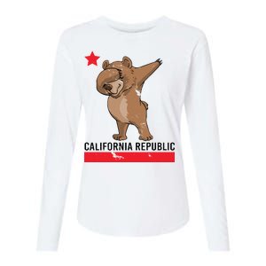 Dabbing California Republic Bear Womens Cotton Relaxed Long Sleeve T-Shirt