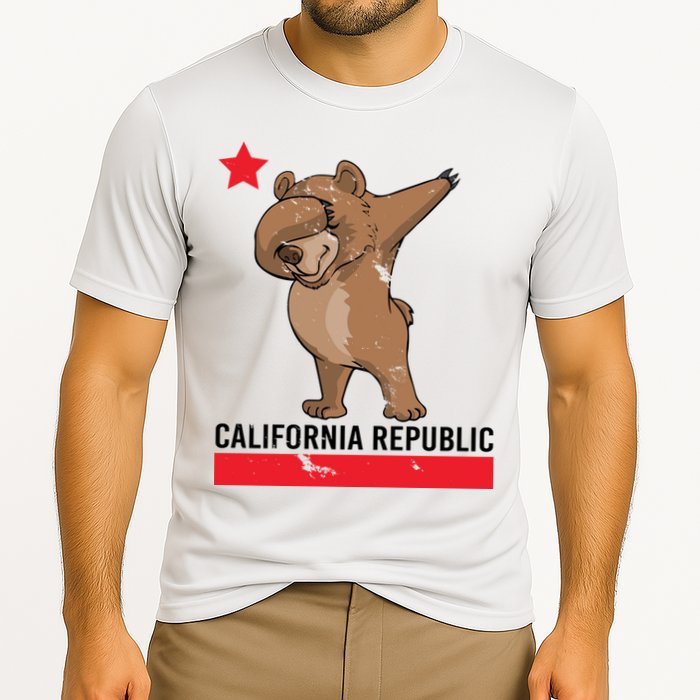 Dabbing California Republic Bear Cooling Performance Crew T-Shirt