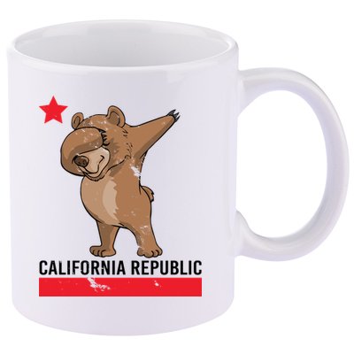 Dabbing California Republic Bear 11oz C Handle Ceramic Mug