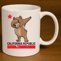 Dabbing California Republic Bear 11oz C Handle Ceramic Mug