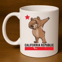 Dabbing California Republic Bear 11oz C Handle Ceramic Mug