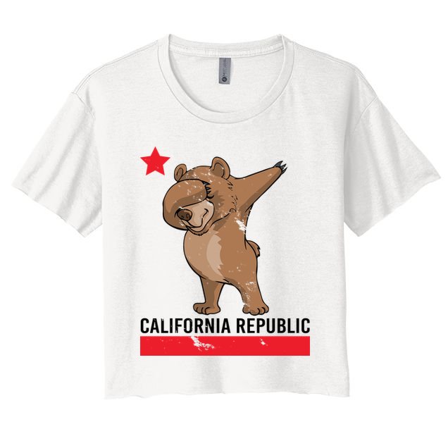 Dabbing California Republic Bear Crop Top