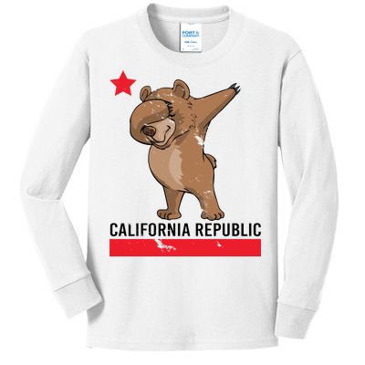 Dabbing California Republic Bear Kids Long Sleeve Shirt