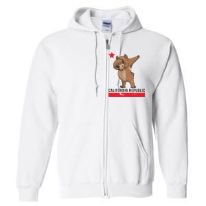 Dabbing California Republic Bear Full Zip Hoodie