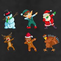 Dabbing Christmas Characters Cool Comfort Performance Bucket Hat