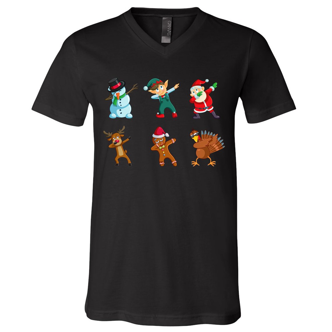 Dabbing Christmas Characters V-Neck T-Shirt