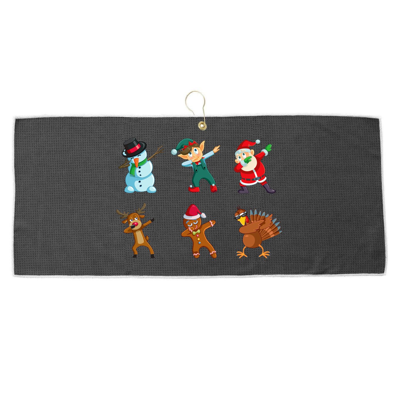 Dabbing Christmas Characters Large Microfiber Waffle Golf Towel